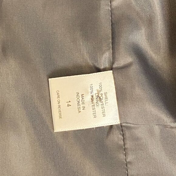 NWT-Womens New York & Company Grey Long Sleeve Blazer Single-Button-Size 14 - Picture 6 of 8